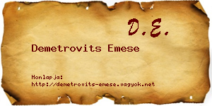 Demetrovits Emese névjegykártya