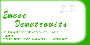 emese demetrovits business card